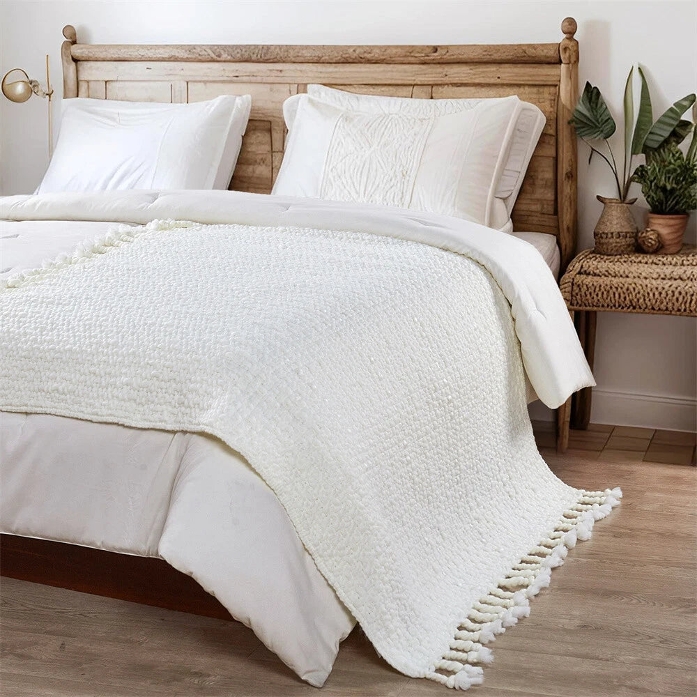 Knitted Weave Pattern Blanket