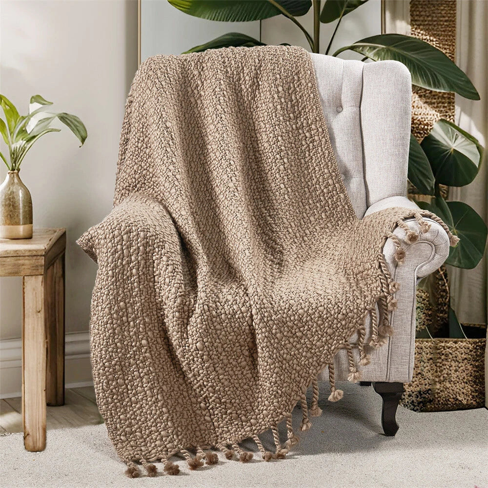 Knitted Weave Pattern Blanket
