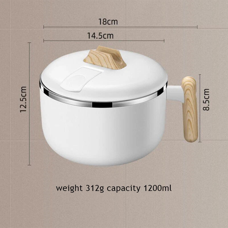 1.2L Instant Noodle Large Cereal Bowl Soup Mug Sealing Lid w/Phone Holder Handle