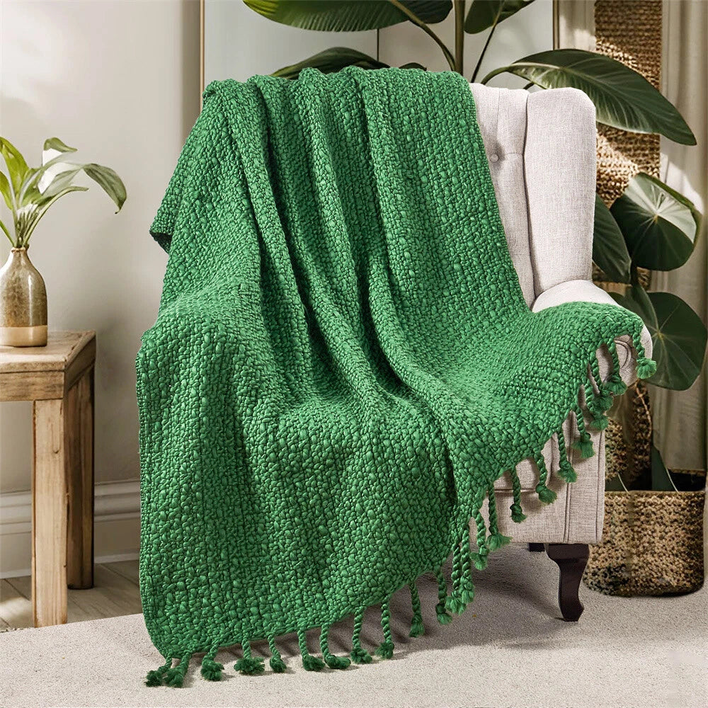 Knitted Weave Pattern Blanket