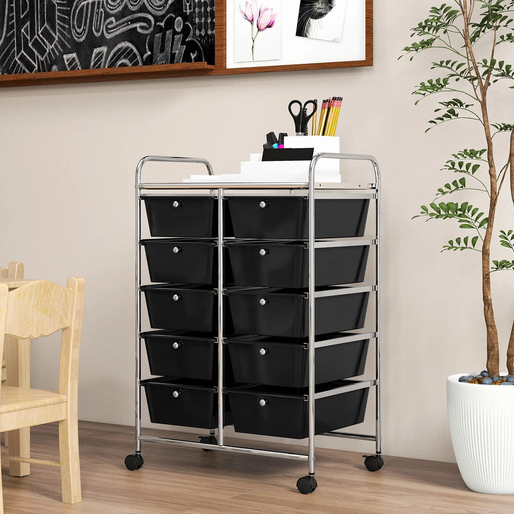 10-Drawer Utility Trolley Organiser