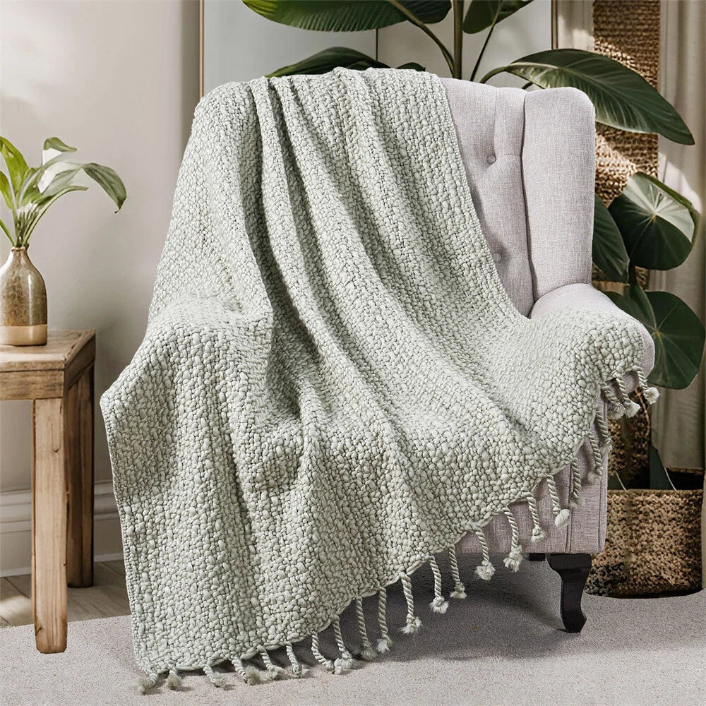 Knitted Weave Pattern Blanket