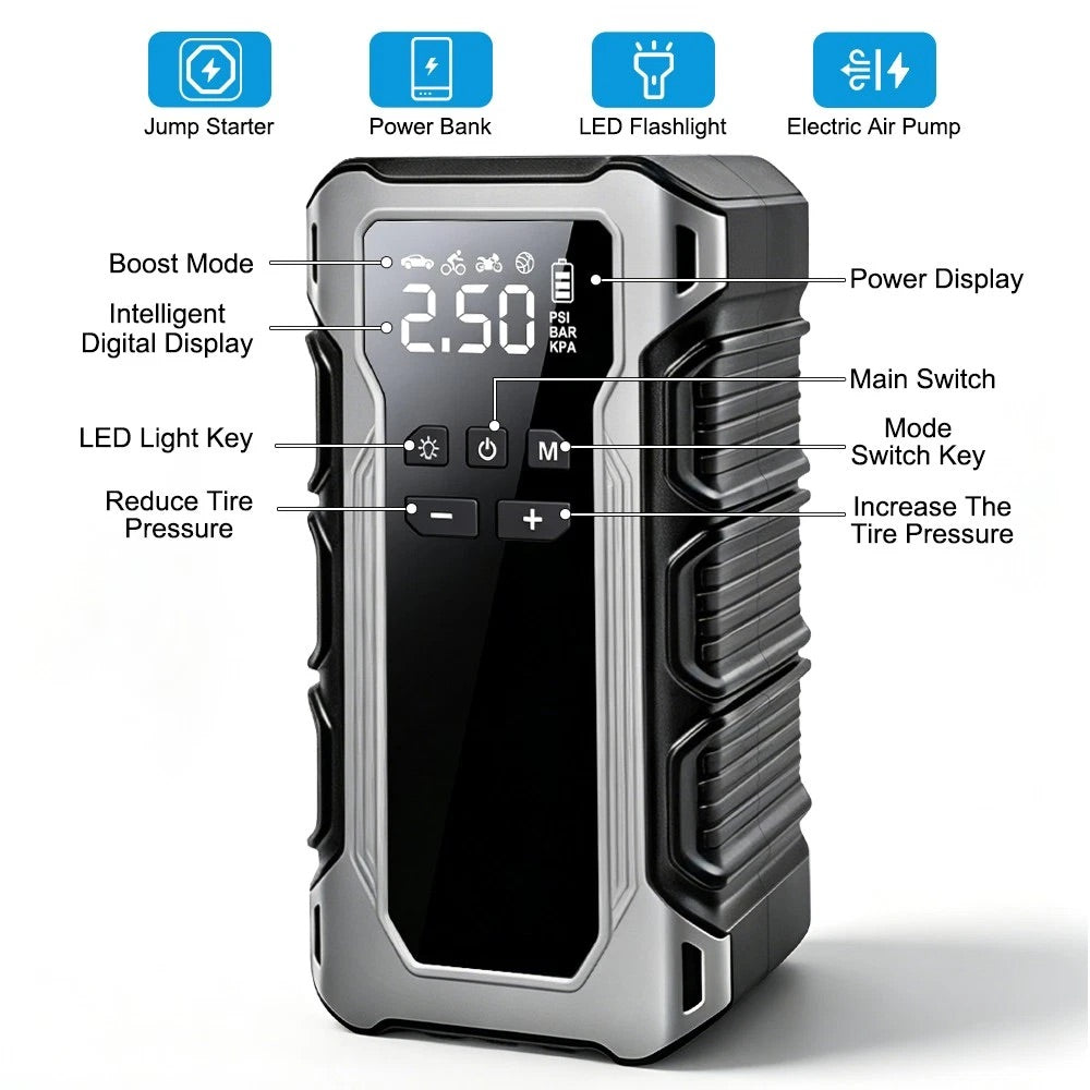 4-In-1 Jump-Starter & Tyre Inflator