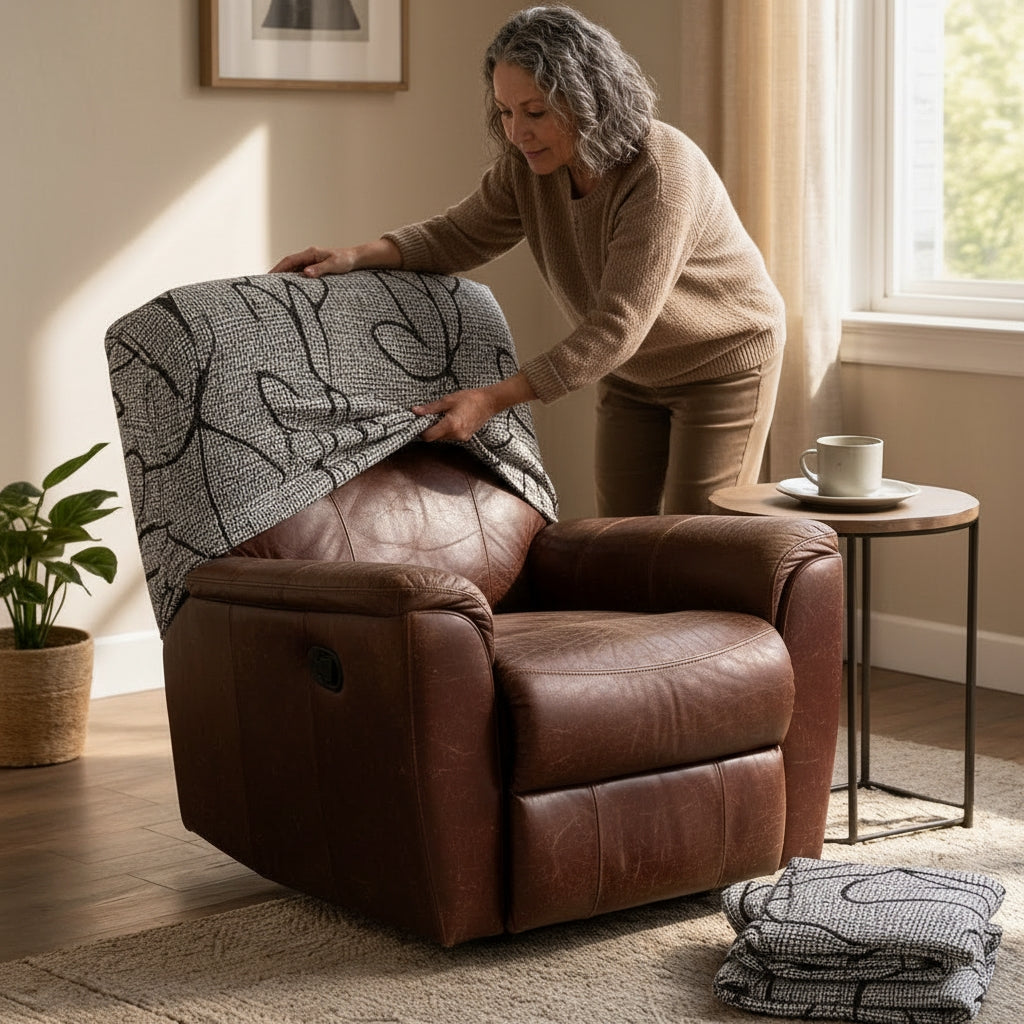 Streaky Grey Recliner Covers