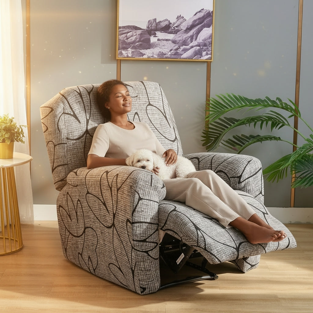 Streaky Grey Recliner Covers