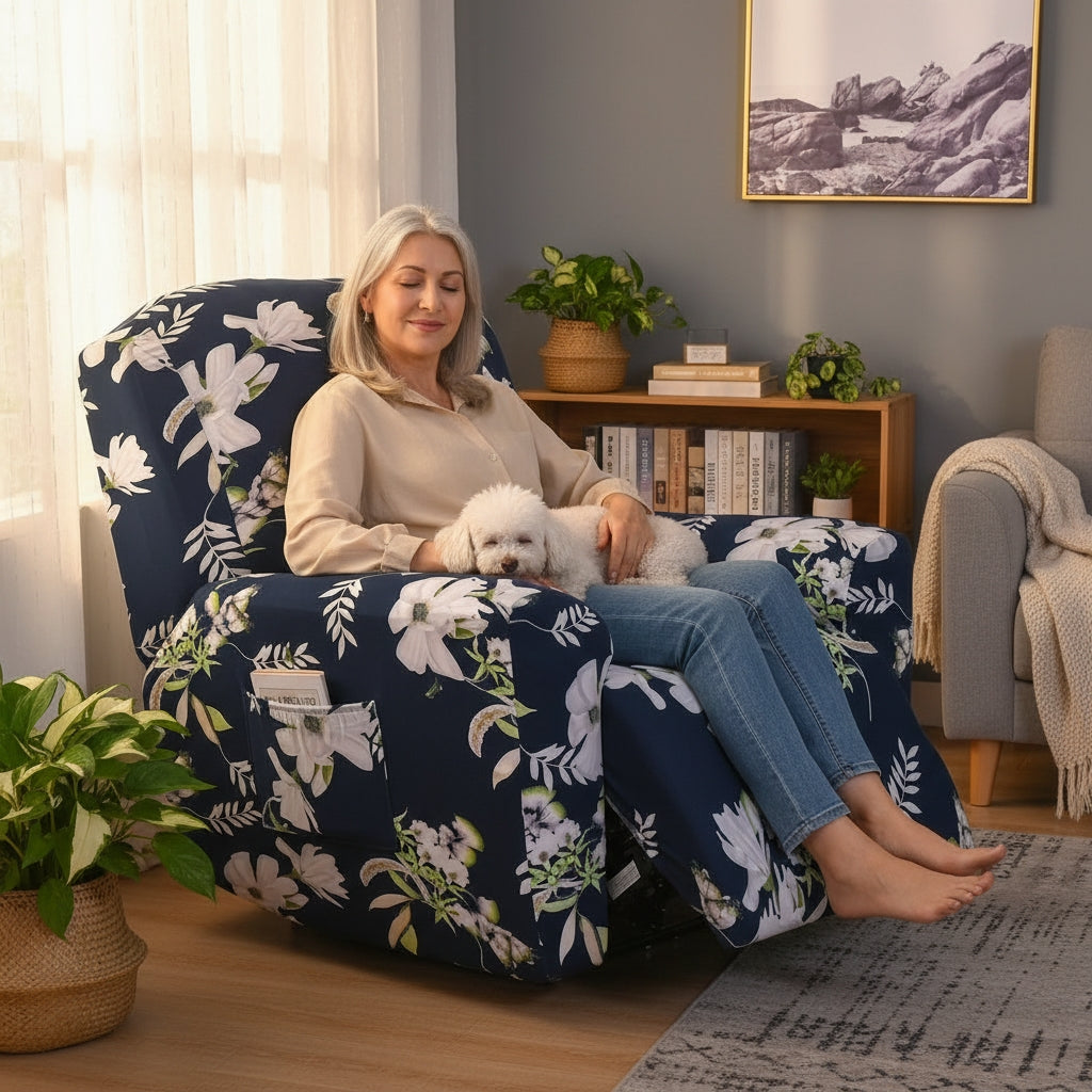 Blue Garden Recliner Covers