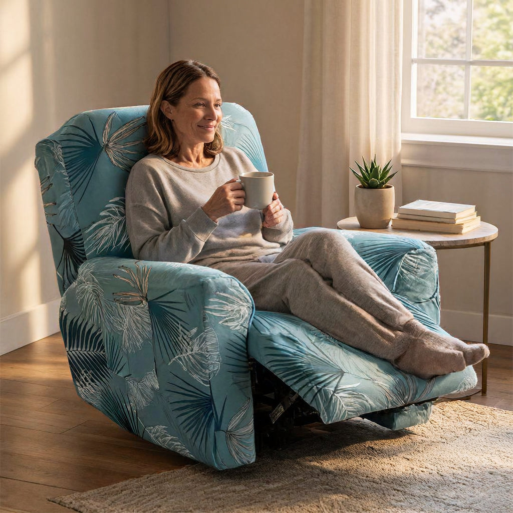 Teal Palm Recliner Covers