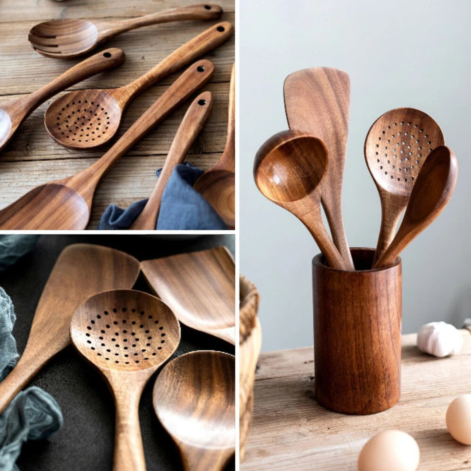 Teak Wooden Utensil Set
