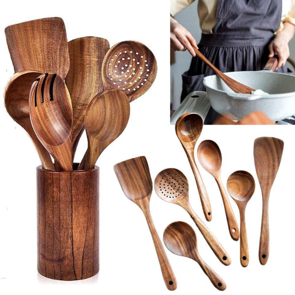 Teak Wooden Utensil Set
